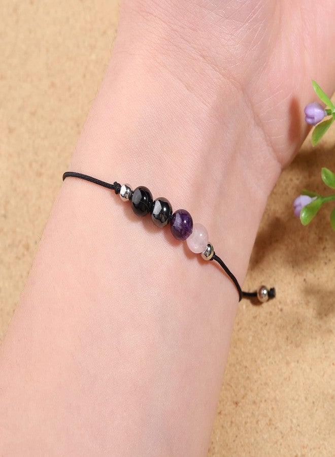Korotho Empath Protection Bracelet Empath Bracelets Gifts for Her Natural Healing Crystal Beaded Bracelet, Tourmaline, Amethyst, Hematite, Rose Quartz, Jewelry for Friends Daughter Mom - Image 5